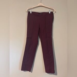 BROOKS BROTHERS - side sip and stretchy - Burgundy and Navy Patterned Pants